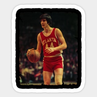 Pete Maravich - Vintage Design Of Basketball Sticker